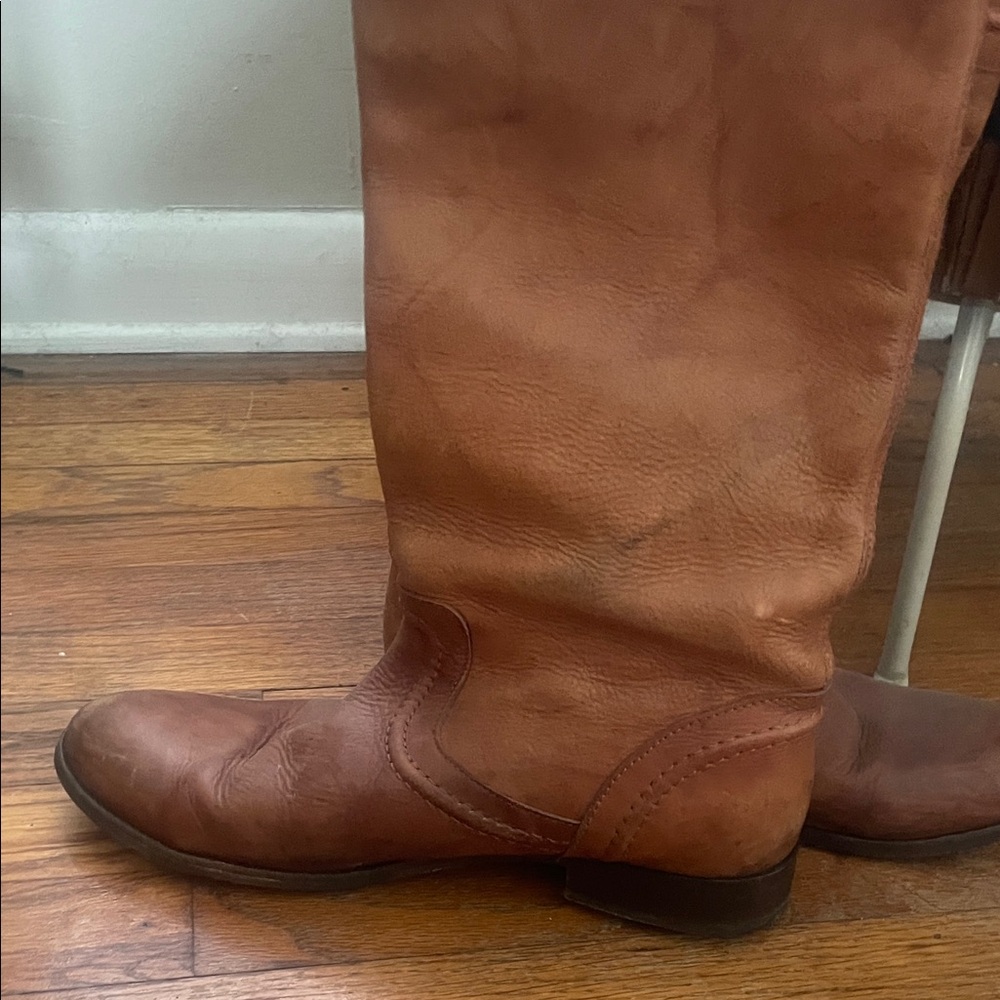 Brown Leather Knee-High Boots